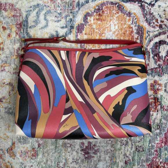 Emilio Pucci Printed Leather Shoulder Bag - Picture 14 of 15